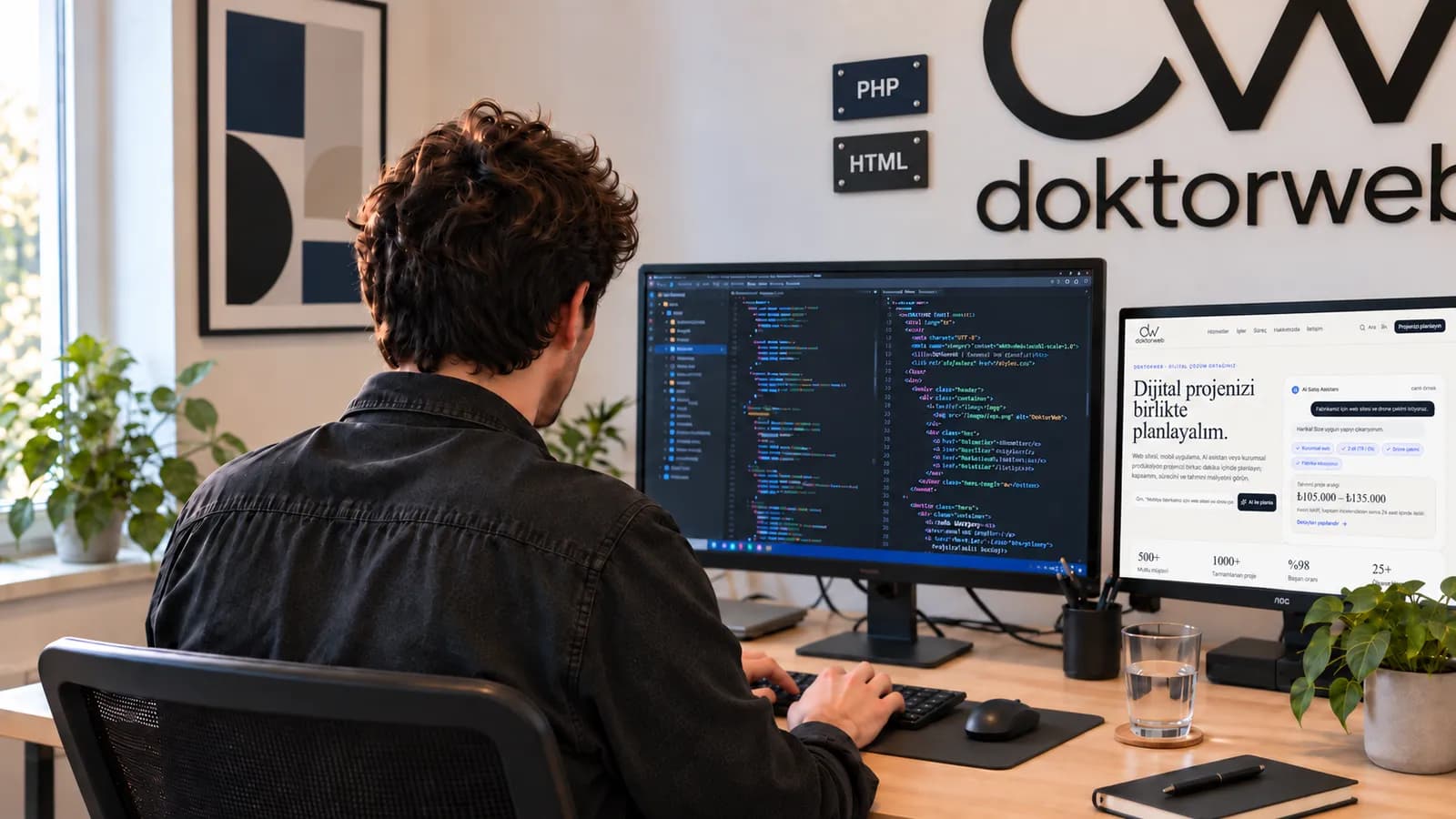 DoktorWeb geliştiricisi proje üzerinde çalışırken