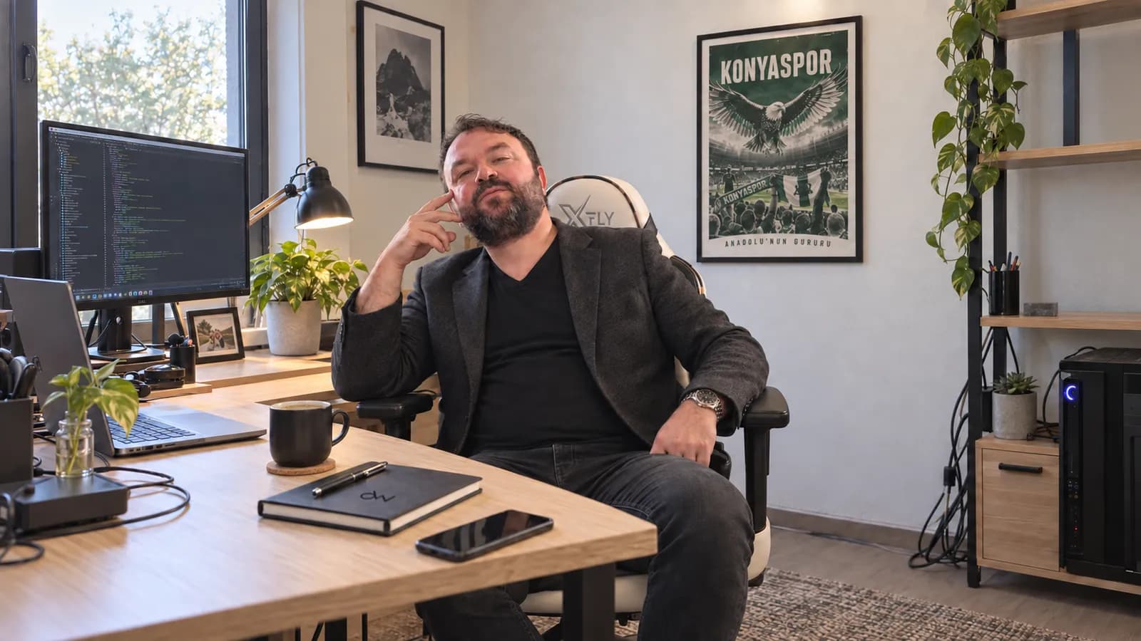 DoktorWeb ekibinden bir uzman çalışma masasında